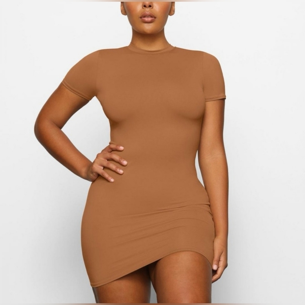 SKIMS Swim T-Shirt Dress Almond Size 3X NEW WITH TAGS